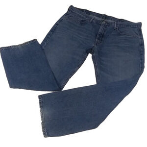 Levi's 559 Blue Medium Wash Five Pocket Mid Rise Zipper Fly Straight Leg Jean